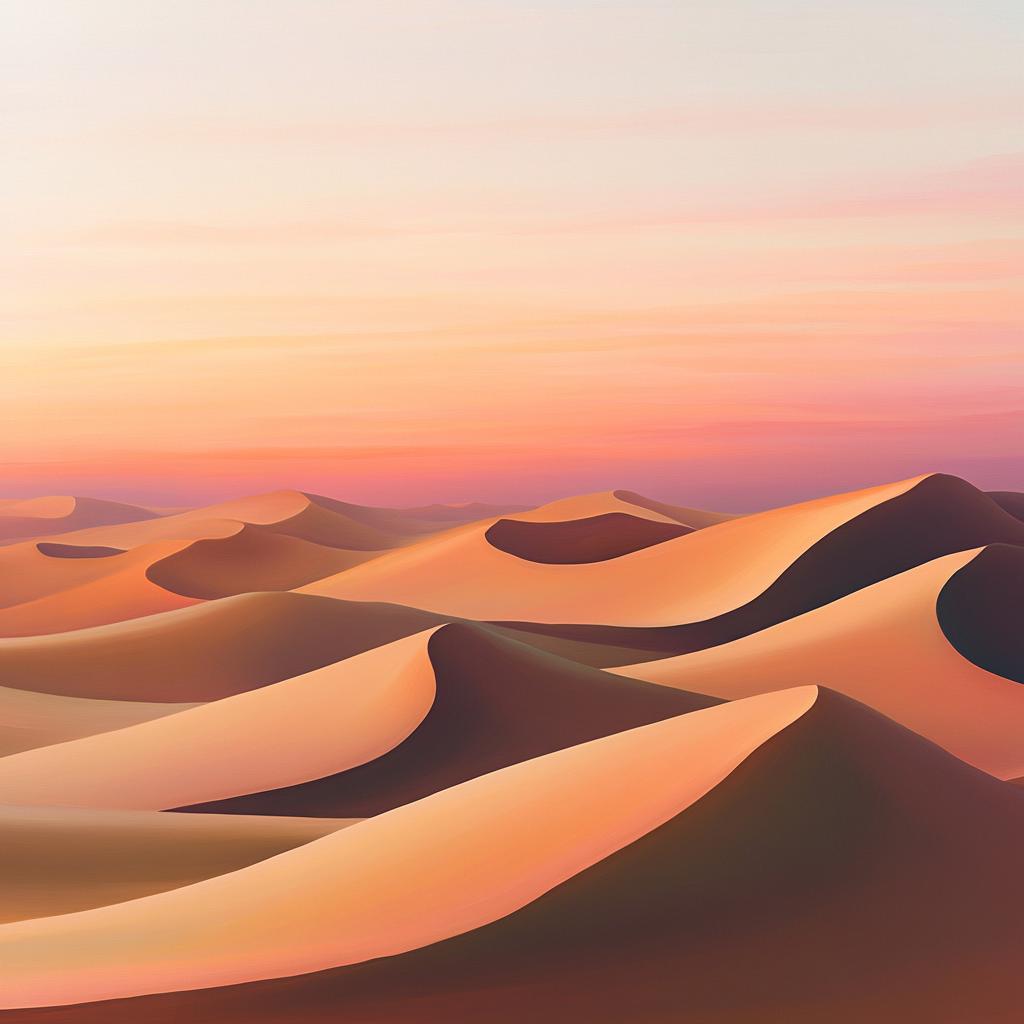 Sand Dunes with Sunrise Shadows