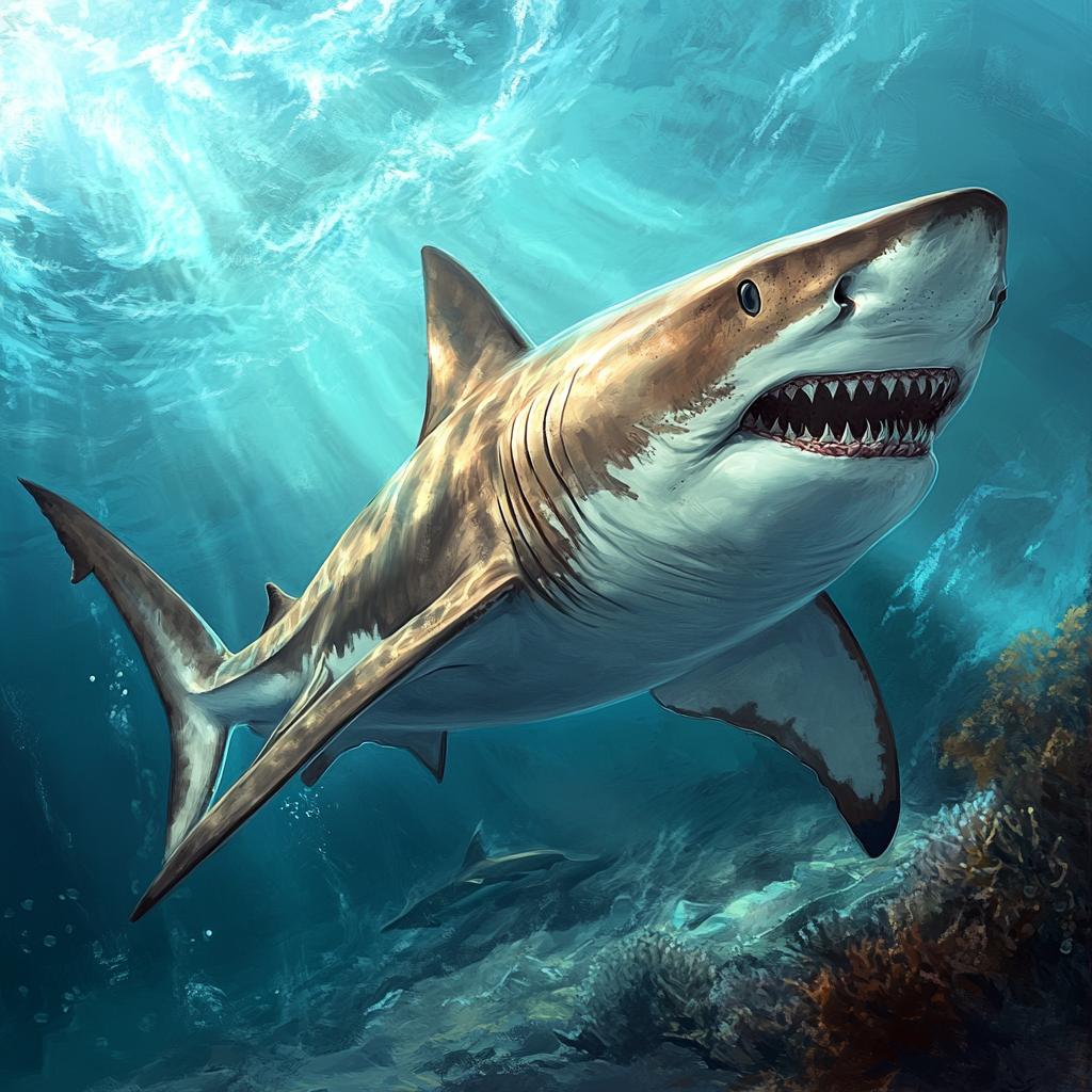 Sand Tiger Shark Hunting in Ocean