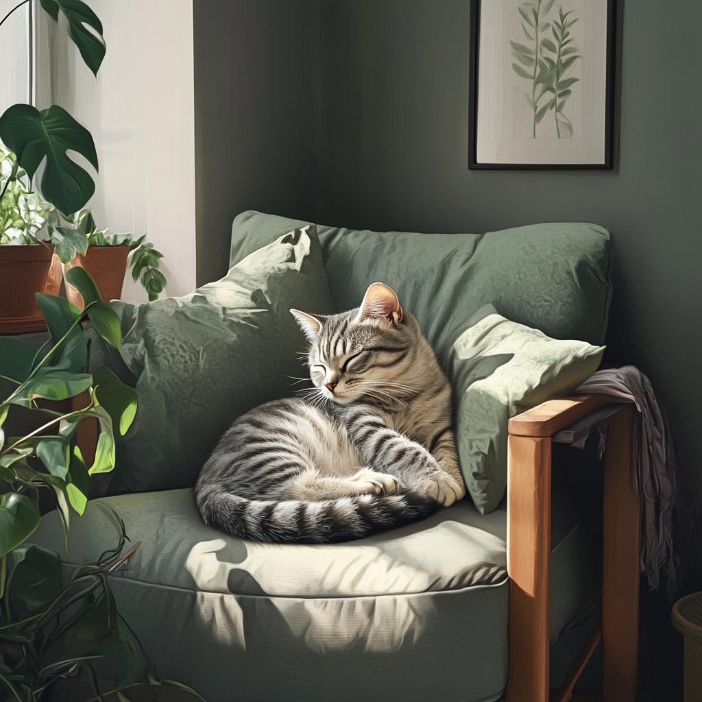 Scottish Fold Resting on Couch