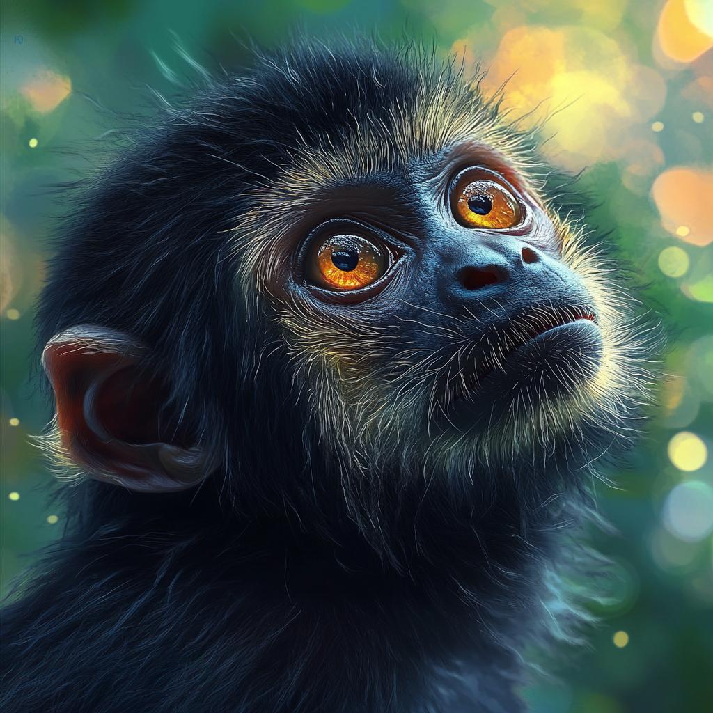 Spider Monkey Close-up Face Detail