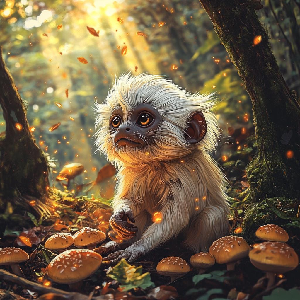 White Taramin Between Forest Mushrooms