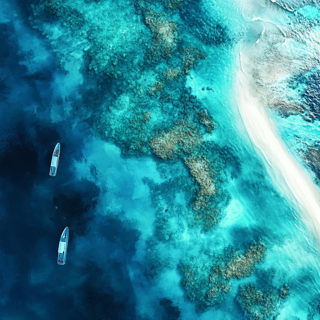 Maldives Aerial View with Boats