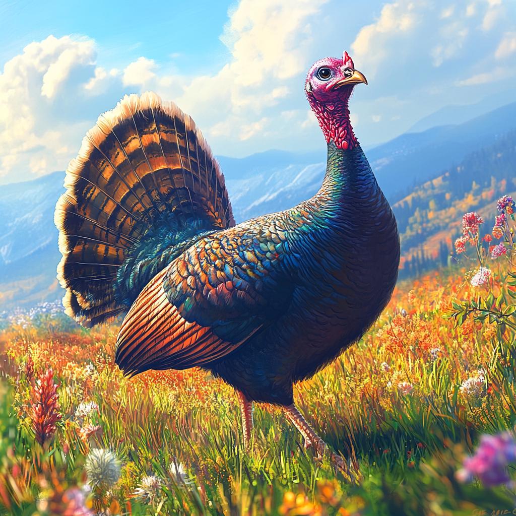 Turkey Close-up Walking in Grass