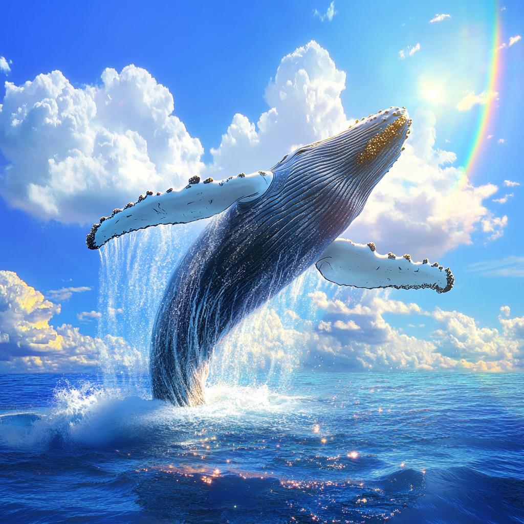 Whale Jumping Out of Ocean